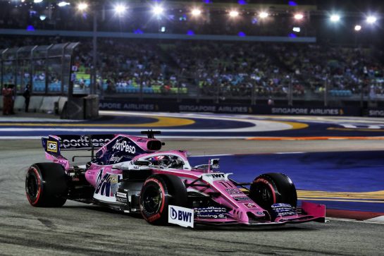Sergio Perez (MEX) Racing Point F1 Team RP19.
21.09.2019. Formula 1 World Championship, Rd 15, Singapore Grand Prix, Marina Bay Street Circuit, Singapore, Qualifying Day.
- www.xpbimages.com, EMail: requests@xpbimages.com - copy of publication required for printed pictures. Every used picture is fee-liable. © Copyright: Moy / XPB Images