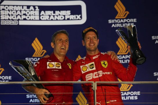 1st place Sebastian Vettel (GER) Ferrari SF90.
22.09.2019. Formula 1 World Championship, Rd 15, Singapore Grand Prix, Marina Bay Street Circuit, Singapore, Race Day.
- www.xpbimages.com, EMail: requests@xpbimages.com - copy of publication required for printed pictures. Every used picture is fee-liable. © Copyright: Batchelor / XPB Images