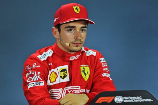 Charles Leclerc (MON) Ferrari in the post qualifying FIA Press Conference.
28.09.2019. Formula 1 World Championship, Rd 16, Russian Grand Prix, Sochi Autodrom, Sochi, Russia, Qualifying Day.
 - www.xpbimages.com, EMail: requests@xpbimages.com - copy of publication required for printed pictures. Every used picture is fee-liable. © Copyright: Filipe / XPB Images