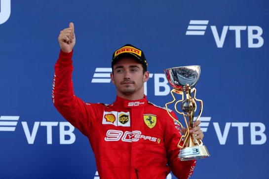 3rd place Charles Leclerc (MON) Ferrari SF90.
29.09.2019. Formula 1 World Championship, Rd 16, Russian Grand Prix, Sochi Autodrom, Sochi, Russia, Race Day.
- www.xpbimages.com, EMail: requests@xpbimages.com - copy of publication required for printed pictures. Every used picture is fee-liable. © Copyright: Batchelor / XPB Images