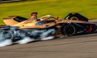 Jean-Eric Vergne locks up during Formula E pre-season testing.