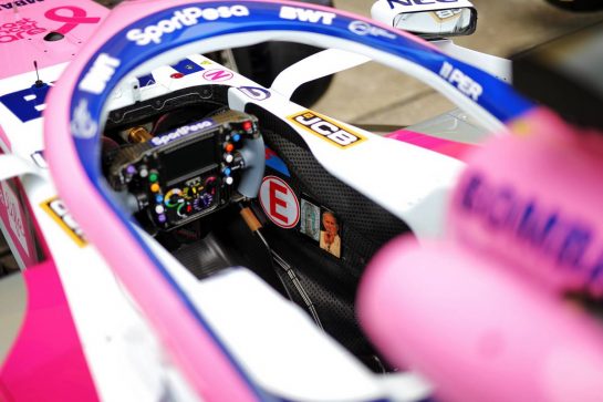 Racing Point F1 Team RP19 cockpit of Sergio Perez (MEX) Racing Point F1 Team.
10.10.2019. Formula 1 World Championship, Rd 17, Japanese Grand Prix, Suzuka, Japan, Preparation Day.
- www.xpbimages.com, EMail: requests@xpbimages.com - copy of publication required for printed pictures. Every used picture is fee-liable. © Copyright: Filipe / XPB Images
