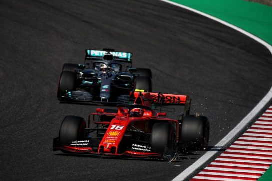 Charles Leclerc (MON) Ferrari SF90 with sparks from a broken front wing.
13.10.2019. Formula 1 World Championship, Rd 17, Japanese Grand Prix, Suzuka, Japan, Sunday.
- www.xpbimages.com, EMail: requests@xpbimages.com - copy of publication required for printed pictures. Every used picture is fee-liable. © Copyright: Photo4 / XPB Images