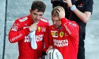 Charles Leclerc (MON) Ferrari with team mate Sebastian Vettel (GER) Ferrari in parc ferme