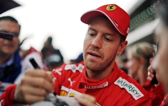 Sebastian Vettel (GER) Ferrari signs autographs for the fans.                               
24.10.2019. Formula 1 World Championship, Rd 18, Mexican Grand Prix, Mexico City, Mexico, Preparation Day.
 - www.xpbimages.com, EMail: requests@xpbimages.com © Copyright: Dungan / XPB Images