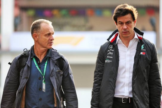 Toto Wolff (GER) Mercedes AMG F1 Shareholder and Executive Director (Right).
25.10.2019. Formula 1 World Championship, Rd 18, Mexican Grand Prix, Mexico City, Mexico, Practice Day.
- www.xpbimages.com, EMail: requests@xpbimages.com © Copyright: Batchelor / XPB Images