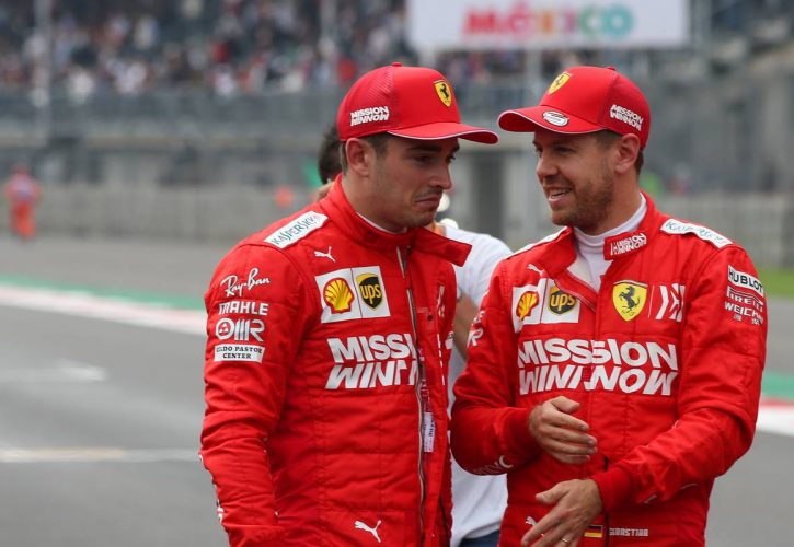 Charles Leclerc (MON) Ferrari SF90 and Sebastian Vettel (GER) Ferrari SF90. 26.10.2019.