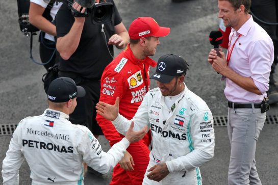 (L to R): Valtteri Bottas (FIN) Mercedes AMG F1 celebrates with race winner Lewis Hamilton (GBR) Mercedes AMG F1 in parc ferme.
27.10.2019. Formula 1 World Championship, Rd 18, Mexican Grand Prix, Mexico City, Mexico, Race Day.
- www.xpbimages.com, EMail: requests@xpbimages.com © Copyright: Moy / XPB Images