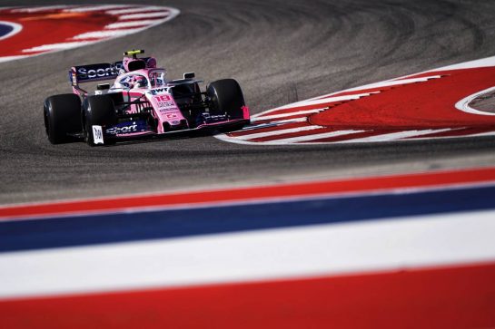 Lance Stroll (CDN) Racing Point F1 Team RP19.
01.11.2019. Formula 1 World Championship, Rd 19, United States Grand Prix, Austin, Texas, USA, Practice Day.
- www.xpbimages.com, EMail: requests@xpbimages.com © Copyright: Dungan / XPB Images