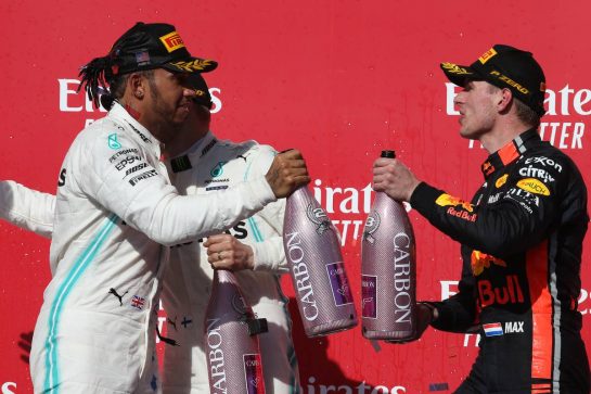 1st place for Valtteri Bottas (FIN) Mercedes AMG F1 W10, 2nd place and new world champion Lewis Hamilton (GBR) Mercedes AMG F1 W10 and 3rd place Max Verstappen (NLD) Red Bull Racing RB15.
03.11.2019. Formula 1 World Championship, Rd 19, United States Grand Prix, Austin, Texas, USA, Race Day.
- www.xpbimages.com, EMail: requests@xpbimages.com © Copyright: Batchelor / XPB Images