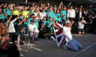 Lewis Hamilton (GBR) Mercedes AMG F1 celebrates his second position and World Championship with Valtteri Bottas (FIN) Mercedes AMG F1, his family, and the team.