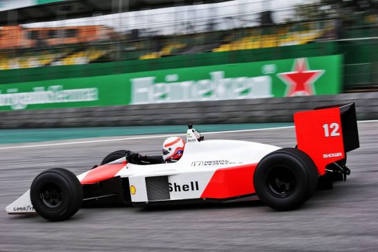 Martin Brundle (GBR) Sky Sports Commentator in the 1988 McLaren MP4/4 raced by Ayrton Senna.
14.11.2019. Formula 1 World Championship, Rd 20, Brazilian Grand Prix, Sao Paulo, Brazil, Preparation Day.
- www.xpbimages.com, EMail: requests@xpbimages.com © Copyright: Bearne / XPB Images