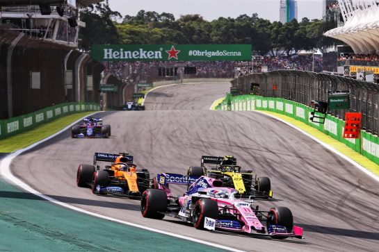 Sergio Perez (MEX) Racing Point F1 Team RP19.
17.11.2019. Formula 1 World Championship, Rd 20, Brazilian Grand Prix, Sao Paulo, Brazil, Race Day.
- www.xpbimages.com, EMail: requests@xpbimages.com © Copyright: Charniaux / XPB Images