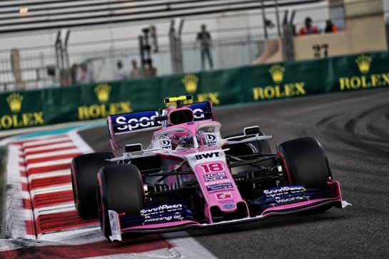 Lance Stroll (CDN) Racing Point F1 Team RP19.
30.11.2019. Formula 1 World Championship, Rd 21, Abu Dhabi Grand Prix, Yas Marina Circuit, Abu Dhabi, Qualifying Day.
 - www.xpbimages.com, EMail: requests@xpbimages.com © Copyright: Dungan / XPB Images