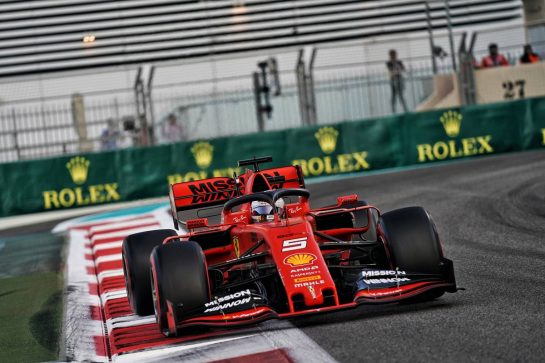 Sebastian Vettel (GER) Ferrari SF90.
30.11.2019. Formula 1 World Championship, Rd 21, Abu Dhabi Grand Prix, Yas Marina Circuit, Abu Dhabi, Qualifying Day.
 - www.xpbimages.com, EMail: requests@xpbimages.com © Copyright: Dungan / XPB Images