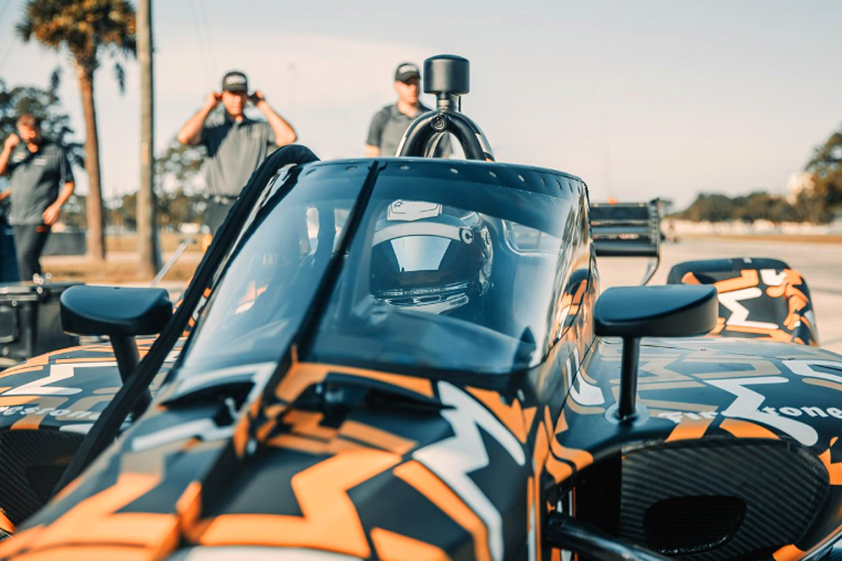 Arrow McLaren SP's 2020 IndyCar entry has been aeroscreen testing at Sebring, sporting a rather fetching 'camouflage' livery for the occasion.