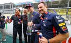 Race winner Max Verstappen (NLD) Red Bull Racing celebrates with Toyoharu Tanabe (JPN) Honda Racing F1 Technical Director; Masashi Yamamoto (JPN) Honda Racing F1 Managing Director; and Christian Horner (GBR) Red Bull Racing Team Principal.