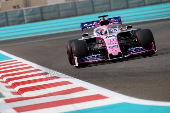 Sergio Perez (MEX) Racing Point F1 Team RP19.
03.12.2019. Formula 1 Testing, Yas Marina Circuit, Abu Dhabi, Tuesday.
 - www.xpbimages.com, EMail: requests@xpbimages.com © Copyright: Batchelor / XPB Images