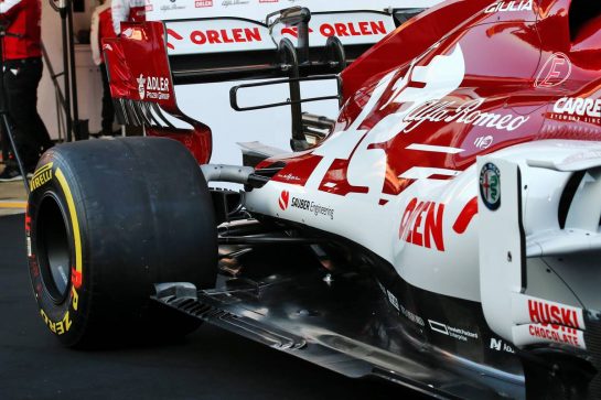 Alfa Romeo Racing C39 rear floor detail.
19.02.2020. Formula One Testing, Day One, Barcelona, Spain. Wednesday.
- www.xpbimages.com, EMail: requests@xpbimages.com © Copyright: Batchelor / XPB Images