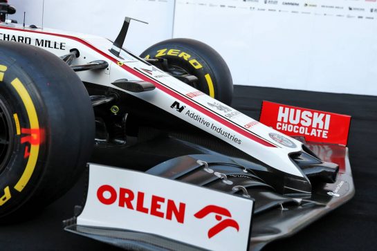Alfa Romeo Racing C39 front wing detail.
19.02.2020. Formula One Testing, Day One, Barcelona, Spain. Wednesday.
- www.xpbimages.com, EMail: requests@xpbimages.com © Copyright: Batchelor / XPB Images