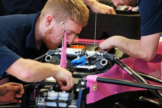Racing Point F1 Team RP20 front suspension.
26.02.2020. Formula One Testing, Day One, Barcelona, Spain. Wednesday.
- www.xpbimages.com, EMail: requests@xpbimages.com © Copyright: Batchelor / XPB Images