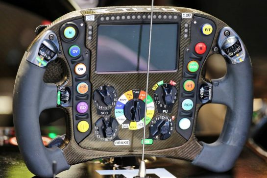 Renault F1 Team RS20 steering wheel.
26.02.2020. Formula One Testing, Day One, Barcelona, Spain. Wednesday.
- www.xpbimages.com, EMail: requests@xpbimages.com © Copyright: Moy / XPB Images