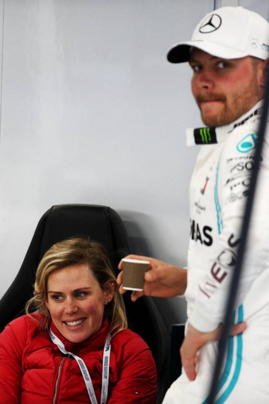 Valtteri Bottas (FIN) Mercedes AMG F1 with his girlfriend Tiffany Cromwell (AUS) Professional Cyclist.
27.02.2020. Formula One Testing, Day Two, Barcelona, Spain. Thursday.
- www.xpbimages.com, EMail: requests@xpbimages.com © Copyright: Batchelor / XPB Images