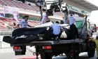 The Mercedes AMG F1 W11 of Lewis Hamilton (GBR) Mercedes AMG F1 is recovered back to the pits on the back of a truck.