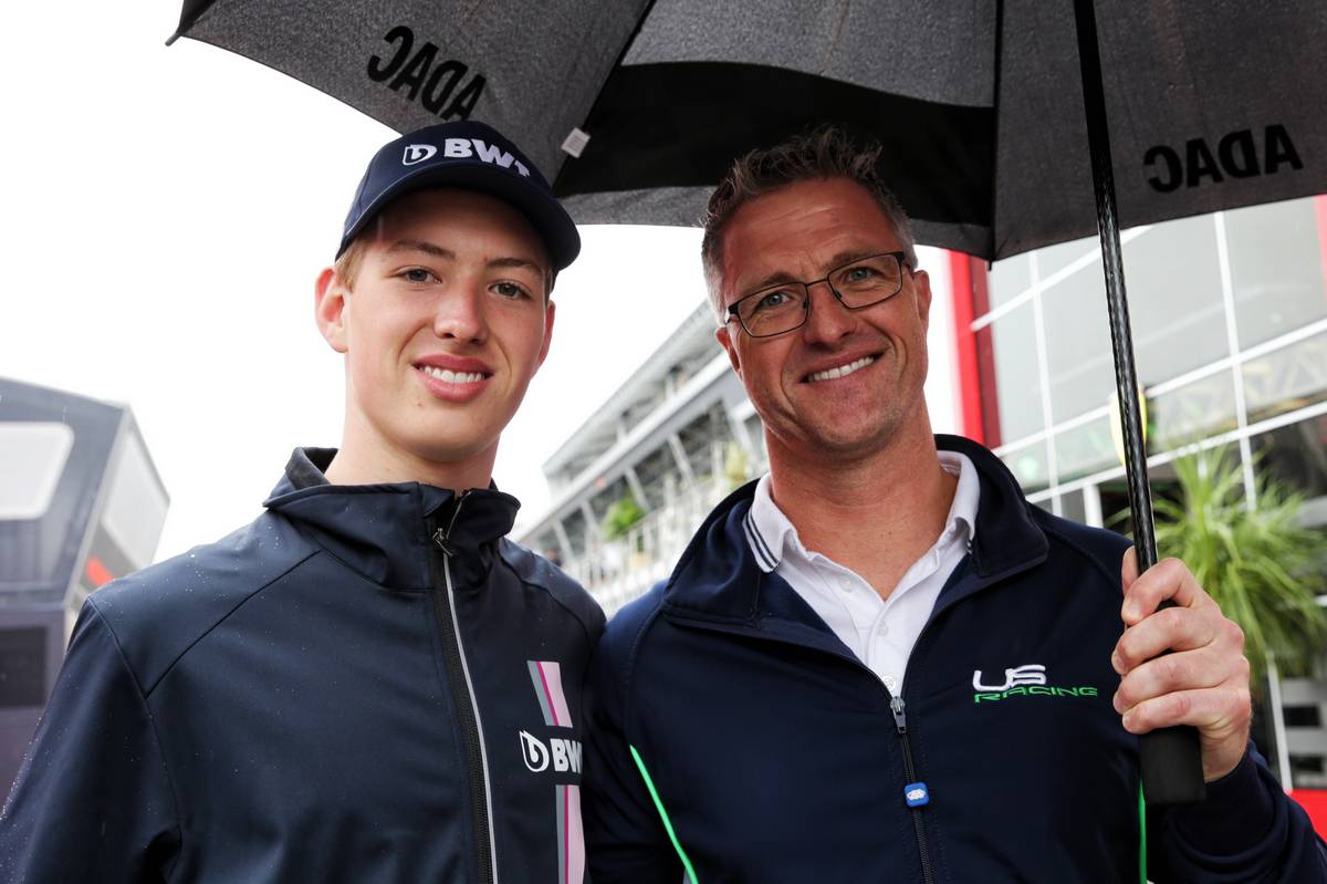 David Schumacher (GER) Formula 4 Racing Driver with his father Ralf Schumacher (GER).