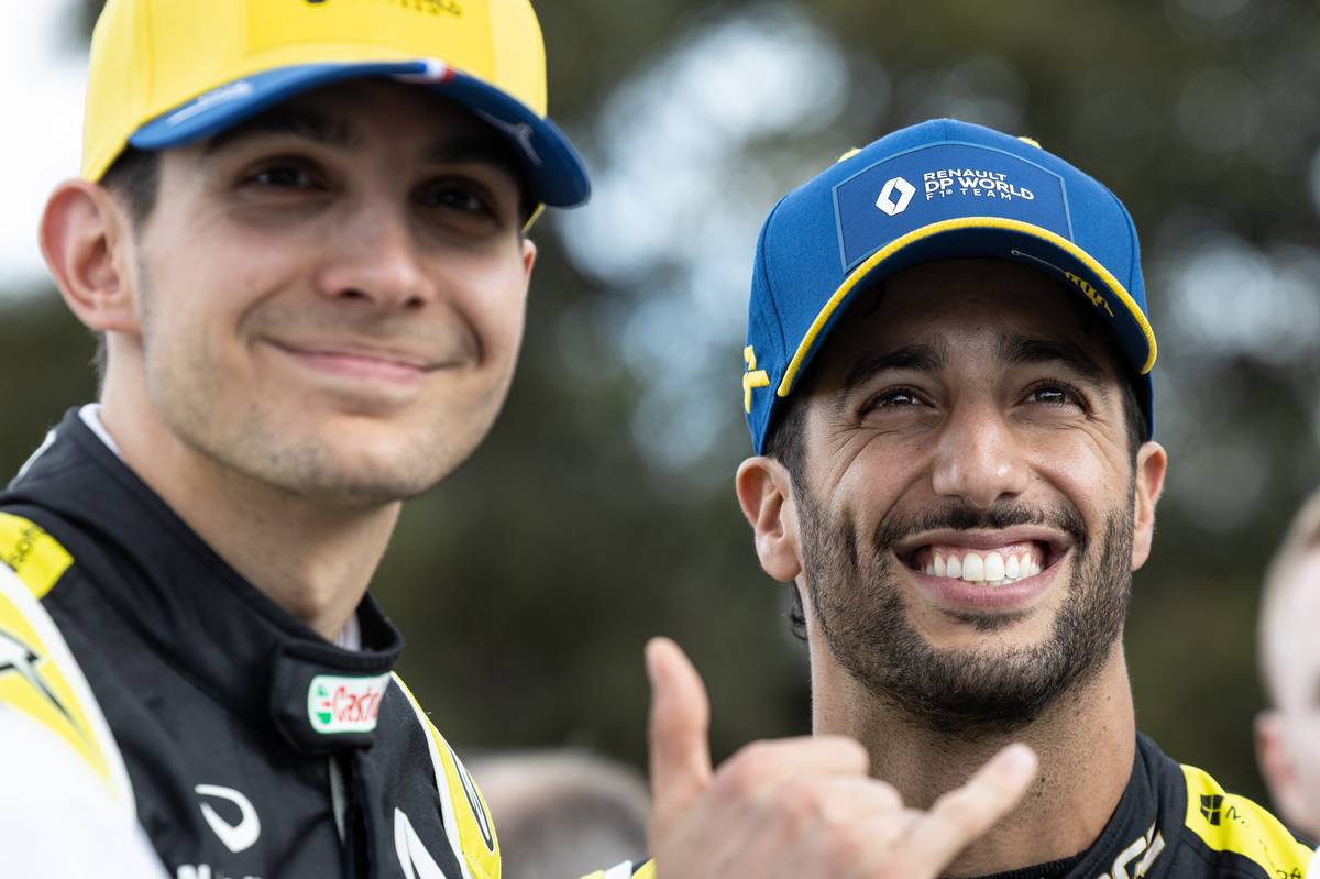 Esteban Ocon (FRA) Renault F1 Team with Daniel Ricciardo (AUS) Renault F1 Team - livery reveal.