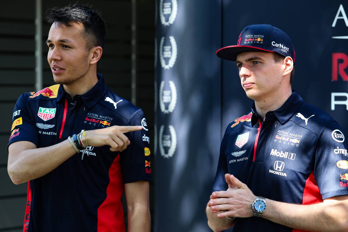 Alexander Albon (THA), Red Bull Racing and Max Verstappen (NLD), Red Bull Racing