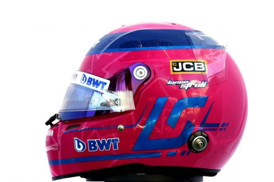 The helmet of Lance Stroll (CDN) Racing Point F1 Team.
12.03.2020. Formula 1 World Championship, Rd 1, Australian Grand Prix, Albert Park, Melbourne, Australia, Preparation Day.
- www.xpbimages.com, EMail: requests@xpbimages.com © Copyright: Batchelor / XPB Images