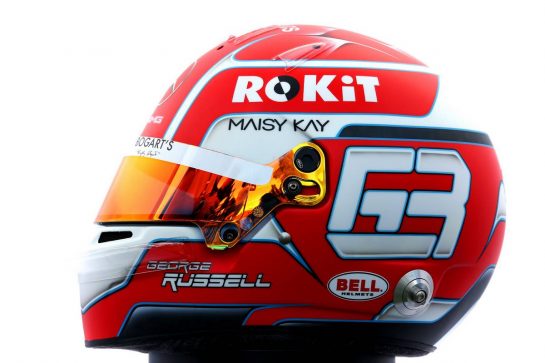 The helmet of George Russell (GBR) Williams Racing.
12.03.2020. Formula 1 World Championship, Rd 1, Australian Grand Prix, Albert Park, Melbourne, Australia, Preparation Day.
- www.xpbimages.com, EMail: requests@xpbimages.com © Copyright: Batchelor / XPB Images