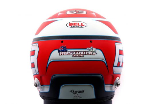 The helmet of George Russell (GBR) Williams Racing.
12.03.2020. Formula 1 World Championship, Rd 1, Australian Grand Prix, Albert Park, Melbourne, Australia, Preparation Day.
- www.xpbimages.com, EMail: requests@xpbimages.com © Copyright: Batchelor / XPB Images