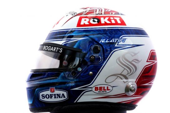 The helmet of Nicholas Latifi (CDN) Williams Racing.
12.03.2020. Formula 1 World Championship, Rd 1, Australian Grand Prix, Albert Park, Melbourne, Australia, Preparation Day.
- www.xpbimages.com, EMail: requests@xpbimages.com © Copyright: Batchelor / XPB Images