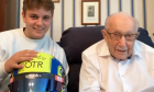 Captain Tom Moore and his grandson Benji appear on the Sky Sports F1 vodcast.