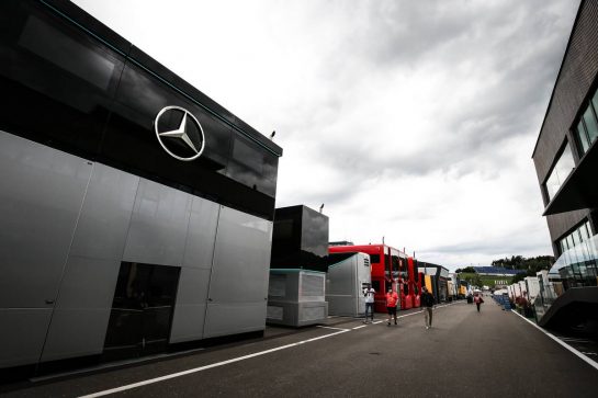 Paddock atmosphere - Mercedes AMG F1 trucks in the paddock.
01.07.2020. Formula 1 World Championship, Rd 1, Austrian Grand Prix, Spielberg, Austria, Preparation Day.
- www.xpbimages.com, EMail: requests@xpbimages.com © Copyright: Moy / XPB Images