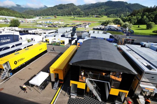 Renault F1 Team trucks in the paddock.
02.07.2020. Formula 1 World Championship, Rd 1, Austrian Grand Prix, Spielberg, Austria, Preparation Day.
- www.xpbimages.com, EMail: requests@xpbimages.com © Copyright: Moy / XPB Images