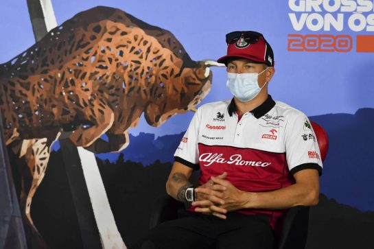 Kimi Raikkonen (FIN) Alfa Romeo Racing in the FIA Press Conference.
02.07.2020. Formula 1 World Championship, Rd 1, Austrian Grand Prix, Spielberg, Austria, Preparation Day.
- www.xpbimages.com, EMail: requests@xpbimages.com - copy of publication required for printed pictures. Every used picture is fee-liable. © Copyright: FIA Pool Image for Editorial Use Only