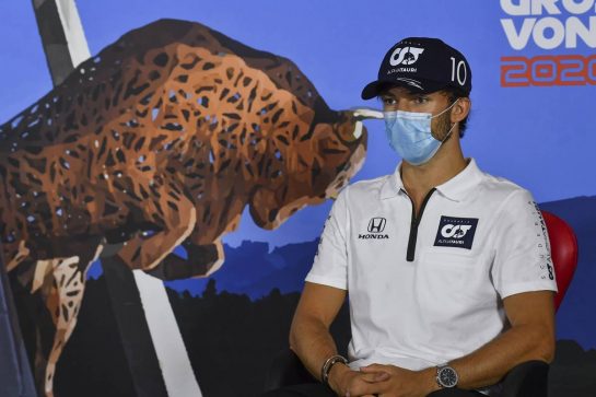 Pierre Gasly (FRA) AlphaTauri in the FIA Press Conference.
02.07.2020. Formula 1 World Championship, Rd 1, Austrian Grand Prix, Spielberg, Austria, Preparation Day.
- www.xpbimages.com, EMail: requests@xpbimages.com - copy of publication required for printed pictures. Every used picture is fee-liable. © Copyright: FIA Pool Image for Editorial Use Only