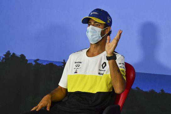 Daniel Ricciardo (AUS) Renault F1 Team in the FIA Press Conference.
02.07.2020. Formula 1 World Championship, Rd 1, Austrian Grand Prix, Spielberg, Austria, Preparation Day.
- www.xpbimages.com, EMail: requests@xpbimages.com - copy of publication required for printed pictures. Every used picture is fee-liable. © Copyright: FIA Pool Image for Editorial Use Only