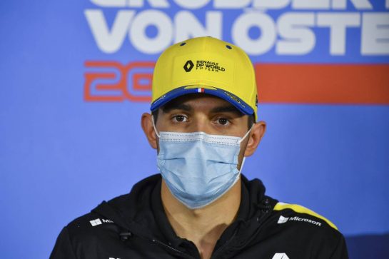 Esteban Ocon (FRA) Renault F1 Team in the FIA Press Conference.
02.07.2020. Formula 1 World Championship, Rd 1, Austrian Grand Prix, Spielberg, Austria, Preparation Day.
- www.xpbimages.com, EMail: requests@xpbimages.com - copy of publication required for printed pictures. Every used picture is fee-liable. © Copyright: FIA Pool Image for Editorial Use Only