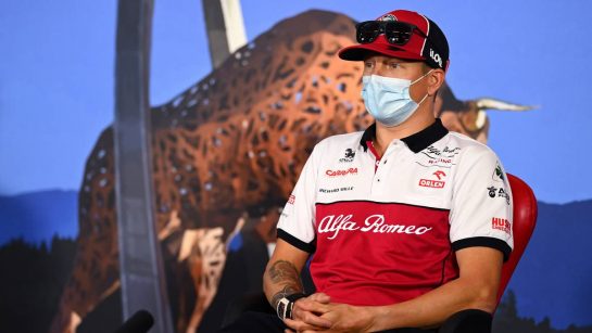 Kimi Raikkonen (FIN) Alfa Romeo Racing in the FIA Press Conference.
09.07.2020. Formula 1 World Championship, Rd 2, Steiermark Grand Prix, Spielberg, Austria, Preparation Day.
- www.xpbimages.com, EMail: requests@xpbimages.com - copy of publication required for printed pictures. Every used picture is fee-liable. © Copyright: FIA Pool Image for Editorial Use Only