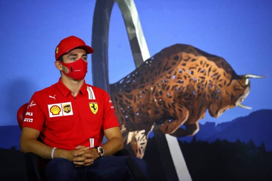 Charles Leclerc (MON) Ferrari in the FIA Press Conference.
09.07.2020. Formula 1 World Championship, Rd 2, Steiermark Grand Prix, Spielberg, Austria, Preparation Day.
- www.xpbimages.com, EMail: requests@xpbimages.com - copy of publication required for printed pictures. Every used picture is fee-liable. © Copyright: FIA Pool Image for Editorial Use Only