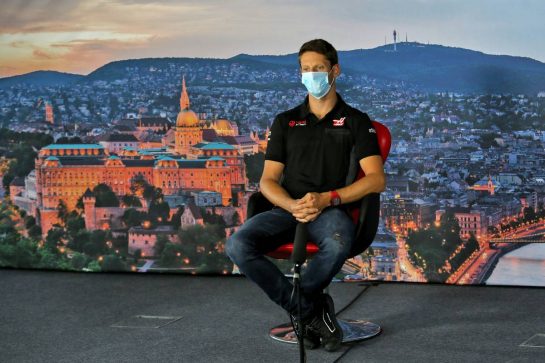 Romain Grosjean (FRA) Haas F1 Team in the FIA Press Conference.
16.07.2020. Formula 1 World Championship, Rd 3, Hungarian Grand Prix, Budapest, Hungary, Preparation Day.
- www.xpbimages.com, EMail: requests@xpbimages.com © Copyright: Charniaux / XPB Images