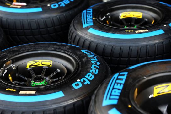 Renault F1 Team - Pirelli wet tyres.
16.07.2020. Formula 1 World Championship, Rd 3, Hungarian Grand Prix, Budapest, Hungary, Preparation Day.
- www.xpbimages.com, EMail: requests@xpbimages.com © Copyright: Moy / XPB Images