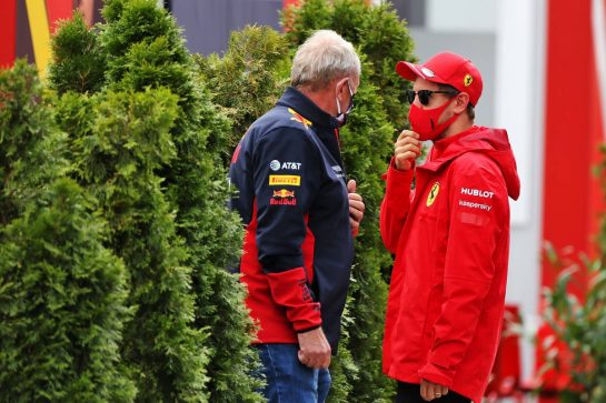 (L to R): Dr Helmut Marko (AUT) Red Bull Motorsport Consultant with Sebastian Vettel (GER) Ferrari.
18.07.2020. Formula 1 World Championship, Rd 3, Hungarian Grand Prix, Budapest, Hungary, Qualifying Day.
- www.xpbimages.com, EMail: requests@xpbimages.com © Copyright: Moy / XPB Images