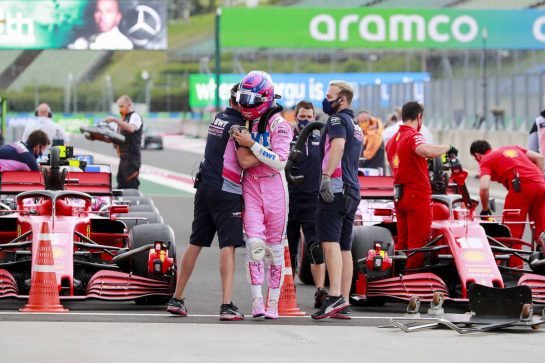 Lance Stroll (CDN) Racing Point F1 Team celebrates his third position in qualifying parc ferme.
18.07.2020. Formula 1 World Championship, Rd 3, Hungarian Grand Prix, Budapest, Hungary, Qualifying Day.
- www.xpbimages.com, EMail: requests@xpbimages.com - copy of publication required for printed pictures. Every used picture is fee-liable. © Copyright: FIA Pool Image for Editorial Use Only