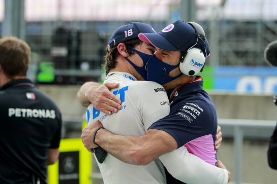 Lance Stroll (CDN) Racing Point F1 Team celebrates his third position in qualifying parc ferme.
18.07.2020. Formula 1 World Championship, Rd 3, Hungarian Grand Prix, Budapest, Hungary, Qualifying Day.
- www.xpbimages.com, EMail: requests@xpbimages.com - copy of publication required for printed pictures. Every used picture is fee-liable. © Copyright: FIA Pool Image for Editorial Use Only