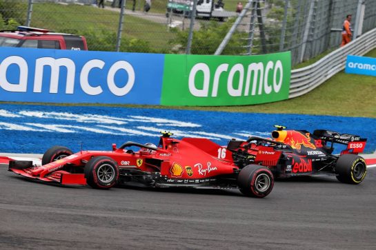 Charles Leclerc (MON) Ferrari SF1000 and Alexander Albon (THA) Red Bull Racing RB16 battle for position.
19.07.2020. Formula 1 World Championship, Rd 3, Hungarian Grand Prix, Budapest, Hungary, Race Day.
- www.xpbimages.com, EMail: requests@xpbimages.com © Copyright: Batchelor / XPB Images
